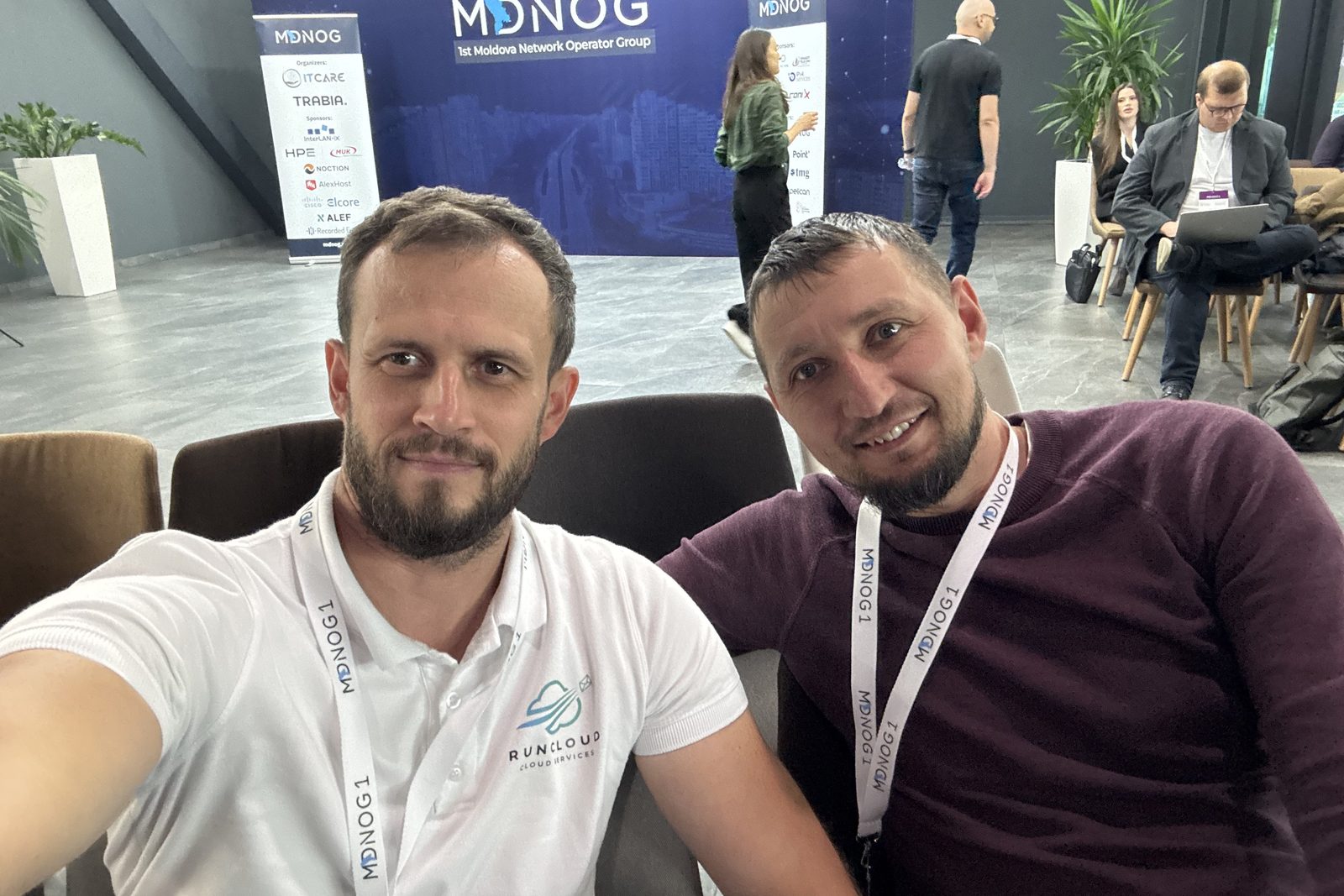 Petru Burdian and Andrei Nicu at MDNOG 1, Chișinău