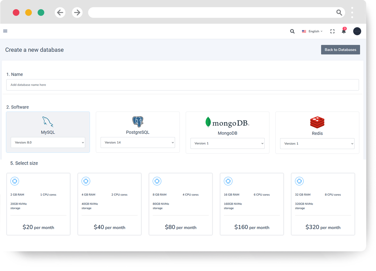 Databases Dashboard